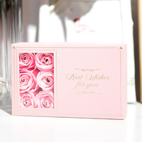 Boîte cadeau de fleurs de savon de luxe DEQI avec sac en papier assorti, boîte d'emballage en papier pour bijoux avec logo personnalisé pour mariage, anniversaire