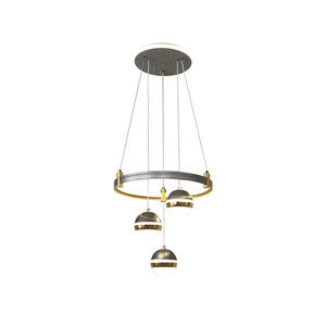Moderne Cercle Anneaux Métal Acrylique Boule Pendentif Lumières pour Cuisine Table À Manger Télécommande pour Chambre Suspendue - Product Image 6