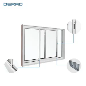 Белый алюминиевый профиль раздвижные окна с двойным остеклением закаленное стекло для виллы отель спальня кухня
