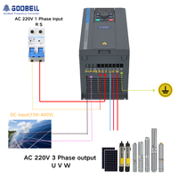 Inverter Pompa Surya DC 0.75KW 630KW untuk Irigasi Pertanian, Input 220V/380V, Output Tiga Fasa, VFD Efisiensi Tinggi