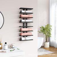 Porte-bouteilles mural en métal pour 8 bouteilles, noir, style industriel, support vertical pour bouteilles de vin, rangement moderne pour la maison, la cuisine ou le bar