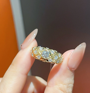 Xinfly 18k <b>gold</b> AU750 <b>Ring</b> Lab Diamond <b>Ring</b> Engagement Jewelry Fashion Wedding Band Custom Design - Product Image 3