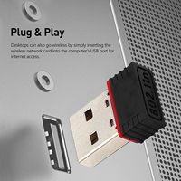 Adaptador WiFi USB 2.0 Externo de 150Mbps, Banda Única de 2.4GHz, Compatible con Windows 10, No Requiere Controlador