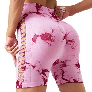 Nuevos Shorts Deportivos para Mujer, Cintura Alta Elástica, Diseño a Cuadros, Spandex/Nylon con Elasticidad en 4 Direcciones, Logotipo Personalizado, Scrunch 220g - Product Image 4