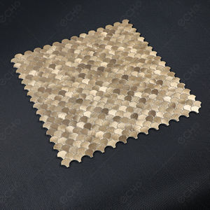 Mosaico de Aluminio Gravitacional Cepillado de Lujo, Color Dorado Metálico, Forma de Mini Concha para Decoración de Paredes - Product Image 2