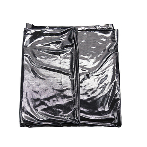 Thiết Kế Gương Bạc Treo Váy Váy Chất Lỏng Kết Cấu Kim Loại Hot Bạc Long Lanh Căng Spandex Vải Sợi Ngang May Mặc - Product Image 3