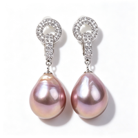 Boucles d'oreilles en perles baroques Edison de luxe fantastiques, de grande taille, couleur naturelle, qualité AAA, 11-12 mm, vente en gros de l'usine de Zhuji