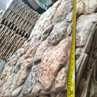 Panneau de carrelage en pierre de pavé colorée imitation réaliste, bord irrégulier, pour décoration murale extérieure, directement de l'usine Pu Stone Wall