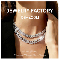 Collier chaîne cubaine en alliage de cuivre serti de pierres géométriques, avec CZ et Moissanite, bijoux de luxe tendance, cadeau, usage quotidien