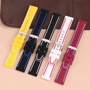 Bracelet de montre en silicone à libération rapide en stock 20/22mm 24/26mm Bracelet en caoutchouc sport tendance pour Samsung MoonSwatch - Product Image 2