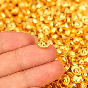 Petits lingots d'or de sable massifs, mini-ornements brillants en alliage simulé, artisanat métallique <span class=keywords><strong>chinois</strong></span>, lot - Product Image 2