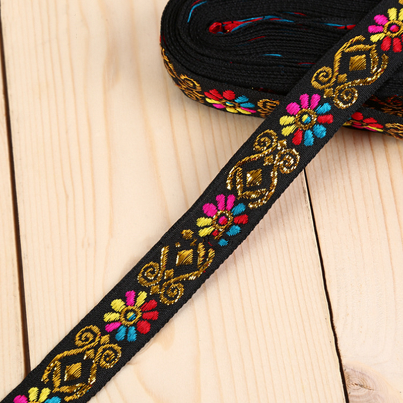 2 Cm Small Lantern Flower Jacquard Webbing Lace Ribbon Trims