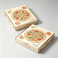 Anpassbare Quadratische Pizzabox Umweltfreundliche Recycelte Papier-Takeout-Verpackung Lebensmittelechte Wellpappe-Kraftbox Großhandel