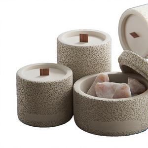 Venta al por Mayor de Frascos de Cemento Vacíos para Velas Aromáticas con Tapa, Opción de Logotipo Personalizado - Product Image 4