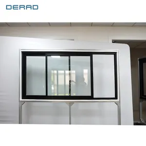 Sürgülü pencere ofis binası için özelleştirilmiş profil çift cam alüminyum sürgülü pencere