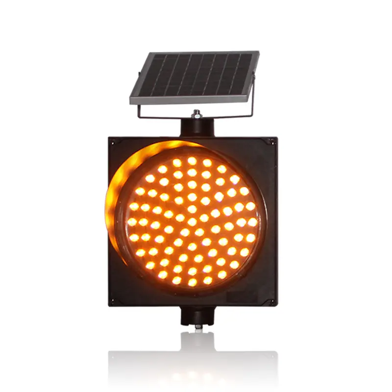 New road safety products 300mm yellow flashing led warning light solar traffic light