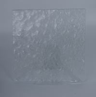 Panel de Vidrio Decorativo Laminado con Resina de Textura de Onda de Agua Transparente, Vidrio Artístico con Patrón de Hielo para Decoración de Paredes y Divisiones Interiores