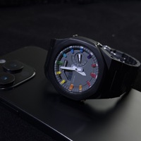 Jam Tangan Analog Digital Pria dengan Bezel Oktagonal, Set Hadiah Gelang Logam dengan Alat, Jam Tangan Multifungsi