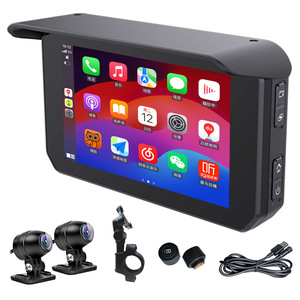 Navegador GPS portátil <span class=keywords><strong>para</strong></span> motocicleta con <span class=keywords><strong>pantalla</strong></span> táctil IPS <span class=keywords><strong>de</strong></span> 5 pulgadas, CarPlay inalámbrico, <span class=keywords><strong>Android</strong></span> Auto, doble lente, cámara <span class=keywords><strong>de</strong></span> visión trasera y grabadora <span class=keywords><strong>de</strong></span> conducción. - Product Image 1