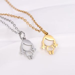 Collana pendente da donna in acciaio inossidabile per bambina con Design creativo semplice in acciaio al titanio buddhismo Figaro farfalla - Product Image 4