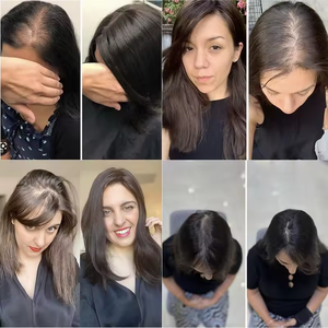 Peluca de Cabello Humano 100% <span class=keywords><strong>Natural</strong></span> Negro de 14 Pulgadas, 13x4 para HD, Cabello Europeo Virgen sin Procesar para Mujeres, con Pegamento, Prótesis Capilar - Product Image 6