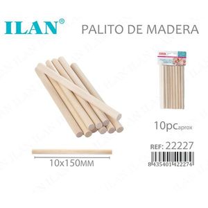 Bastoncini di legno ILAN 10x150mm naturali per artigianato e fai da te - Product Image 1