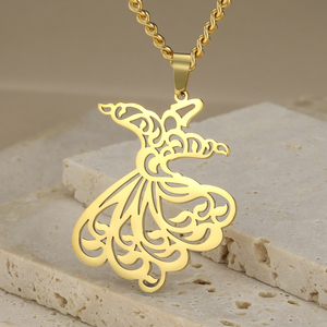 Collana di danza Myshape Sama girocollo collana derviscio ciondolo Semazen gioielli religiosi in acciaio inossidabile regalo di capodanno - Product Image 1