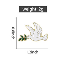 Colombe de la paix Feuille d'olivier Épingles en émail Symbole d'espoir Broche Revers Badge Bijoux Décoration Cadeau pour les amis