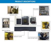 Tour CNC à banc incliné TCK50 robuste, centre de tournage CNC de qualité industrielle, haute rigidité pour la coupe de métaux lourds BT40/A2-6