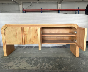 Modern <b>Kitchen</b> Living Dining Room Solid Wooden Furniture Corner <b>Sideboard</b> Storage Buffet Cabinet for Home Entryway - Product Image 5