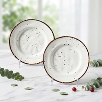 Assiettes à dîner en céramique rustique PITO, assiettes rondes en céramique de 7 pouces, vaisselle en céramique marbrée, assiettes en porcelaine faites à la main