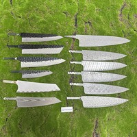 Lames semi-finies en acier Damas, couteau de cuisine, couteau de chef, doté d'une dureté et d'une acuité élevées pour une utilisation durable