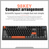 New Mix Color Backlit RGB Gaming Mechanical Keyboard Green Red Switches 98 Keys USB Wired Plug Play Hot Swappable Anti-Ghosting