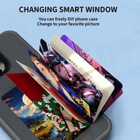 Coque Électronique NFC Intelligente Premium DIY à Encre Électronique pour iPhone 16/15/14/13 Pro Max, Design de Luxe, Projection Photo, Antichoc, en TPU Souple + PC