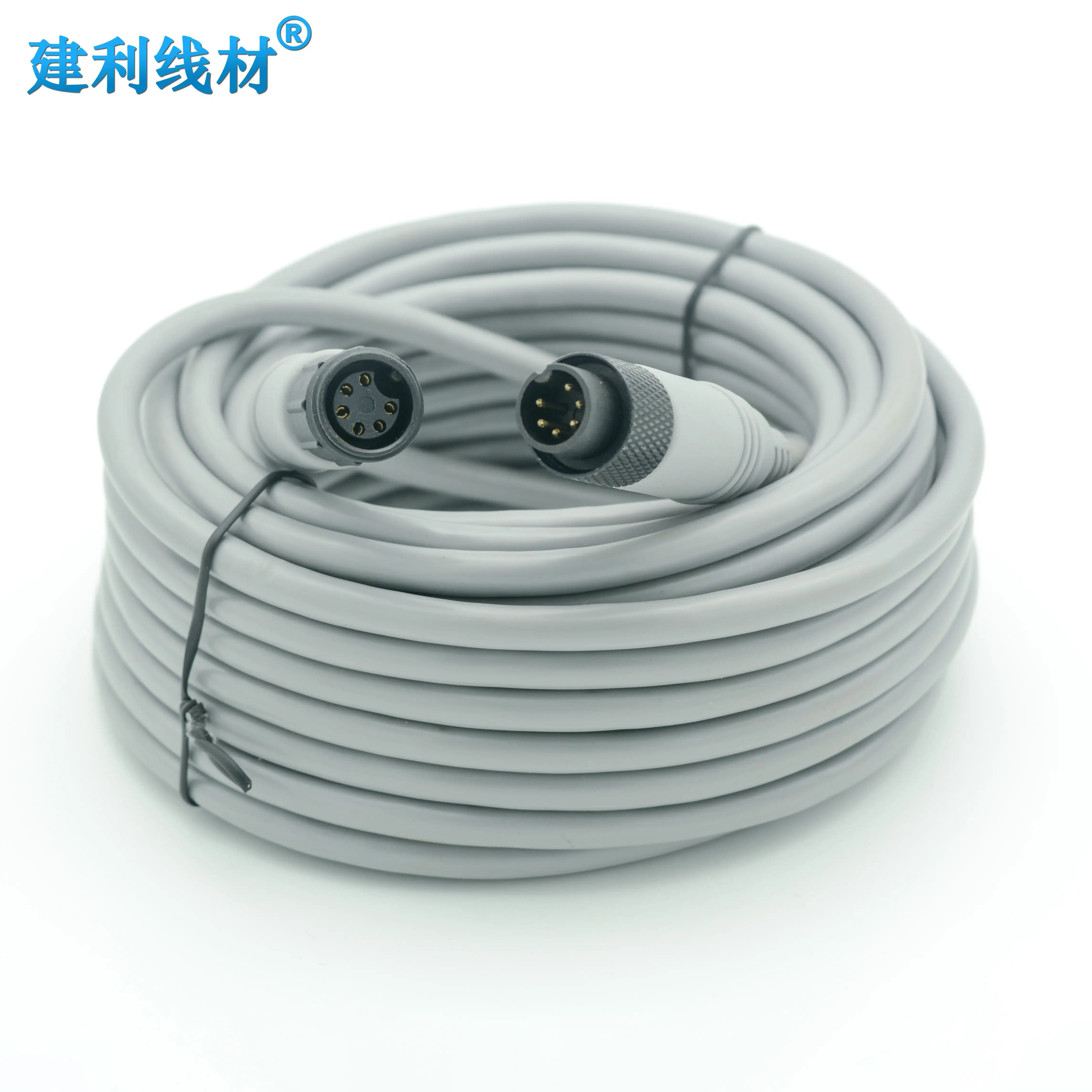 Câble d'extension mâle-femelle gris de haute qualité 15m 6Pin pour la transmission stable de voiture fournisseur direct d'usine WAECO vente directe