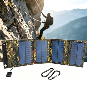 แผงโซลาร์เซลล์แบบพับได้ 60W เครื่องชาร์จ USB แบบโมโนคริสตัลไลน์ลายพรางกลางแจ้งแบบพกพาสำหรับการตั้งแคมป์เดินป่า - Product Image 1