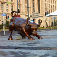 Arturo Di Modica Diseño famoso Obra DE ARTE Metal Animal Toro Escultura Tamaño real Wall Street Bronce Carga Toro Estatua Escultura