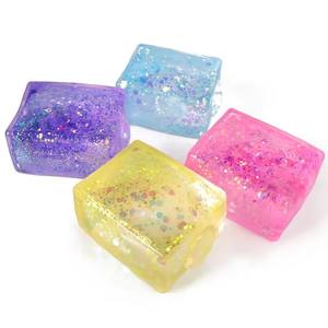 Aurora Maltose Simulated Tofu Small Ice <b>Cubes</b> Anti-Stress Slow Rebound Polar Light Colorful Pinch Music Squeeze Toy Outdoor Toys - Product Image 3