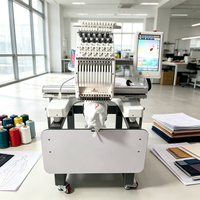 Machine à broder professionnelle à tête unique, informatisée, multi-aiguilles pour vêtements, casquettes et travaux de logo