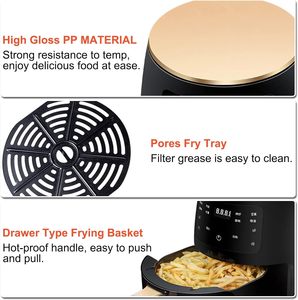 Friteuse à air électrique moderne OEM à livraison rapide, 5,1-6,0 L, 1500 W, cuisson saine sans huile - Product Image 3