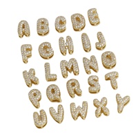 3d Bubble Letter Number Charms Puff Initial Pendant Personalized Name Jewelry Diamond Alphabet Balloon Letter Necklace