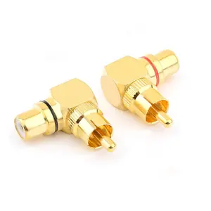 Hoge-Kwaliteit Rca Connector Man-vrouw L Shape Vergulde 90 Graden Haakse Adapter