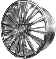 Rueda de Aleación para Automóvil de Pasajeros REW de 20 Pulgadas, 8.5J 10J, PCD 5x112-120, 5 Orificios, Llanta Deportiva, Plateado Pulido Brillante