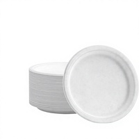 Assiettes jetables en bagasse compostable de 11 pouces, blanches unies, écologiques, pour fêtes, marque ECO, ECO-PP-0111, pour acheteurs B2B