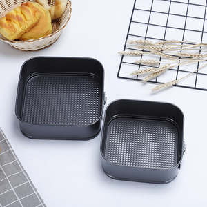 Square Cake Pan Set 18cm 20cm 22cm 24cm 26cm 28cm Non Stick Lockable Springform Baking <b>Mold</b> Black - Product Image 3