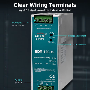 Alimentation électrique sur rail DIN haute efficacité 120 W, série <span class=keywords><strong>EDR</strong></span> 120, convertisseur AC/DC 12 V, <span class=keywords><strong>24</strong></span> V, 48 V pour systèmes de contrôle industriels - Product Image 5