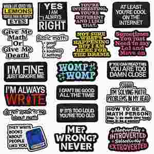 แพทช์ปักลายการ์ตูนคำศัพท์ภาษาอังกฤษชุดคณิตศาสตร์  ทำจากโพลีเอสเตอร์รักษ์โลก สำหรับตกแต่งเสื้อผ้า หมวก กระเป๋า - Product Image 1