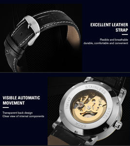 Reloj Mecánico de Esqueleto Forsining <span class=keywords><strong>para</strong></span> <span class=keywords><strong>Hombre</strong></span>, Esfera Blanca, Correa de Cuero Marrón, Reloj Automático de Negocios, <span class=keywords><strong>Relojes</strong></span> de Lujo <span class=keywords><strong>para</strong></span> <span class=keywords><strong>Hombre</strong></span>, Nuevo - Product Image 3