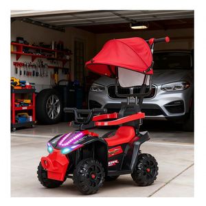 Auto de Juguete Eléctrico Brillante con Reproductor MP3, Construcción de Plástico Resistente, Batería Roja de 6V4Ah, Larga Duración para 2-4 Años - Product Image 3