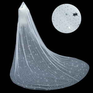 QUEENS GOWN Mode <span class=keywords><strong>Voile</strong></span> De <span class=keywords><strong>Mariée</strong></span> <span class=keywords><strong>Paillettes</strong></span> Dentelle Fleur Dentelle Appliqued Voiles De Mariage Avec Peigne - Product Image 1